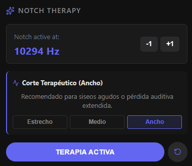 Notch Filter Interface in Tinnitise